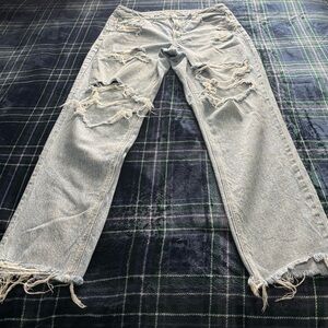 American Eagle ripped mom jeans